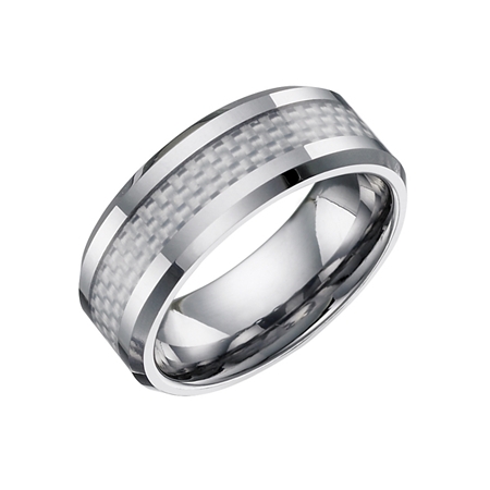 Tungsten Band with Light Carbon Fiber Inlay - Click Image to Close